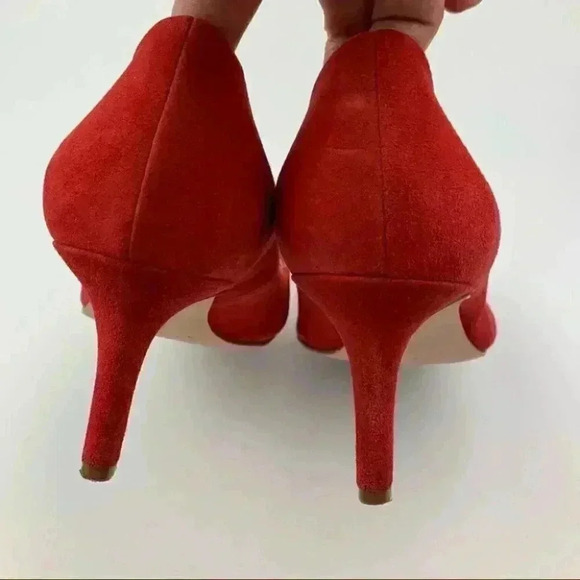 Ann Taylor heels size 9 coral suede almond toe - Picture 8 of 12